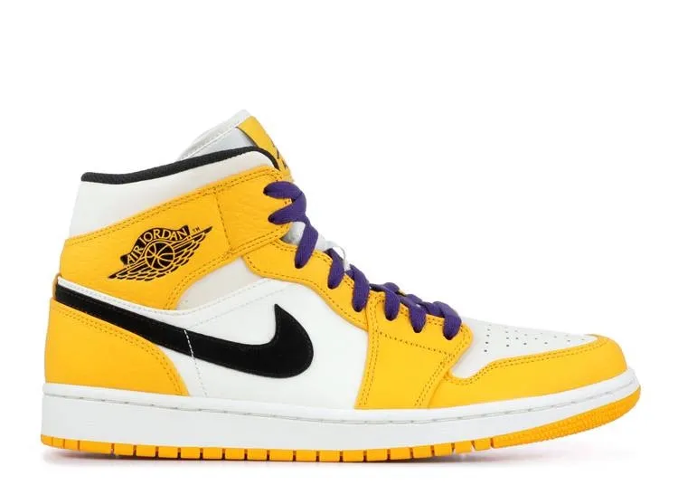 Высокие кроссовки Air Jordan 1 Mid Lakers (Желтый) Унисекс