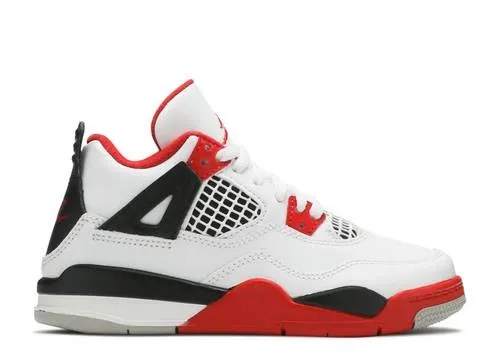 Высокие кроссовки Air Jordan 4 Fire Red Kids (Белый) Детский