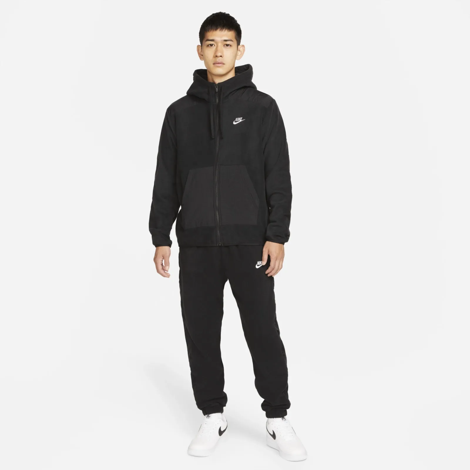 Zip Fleece Hoodie Black фото