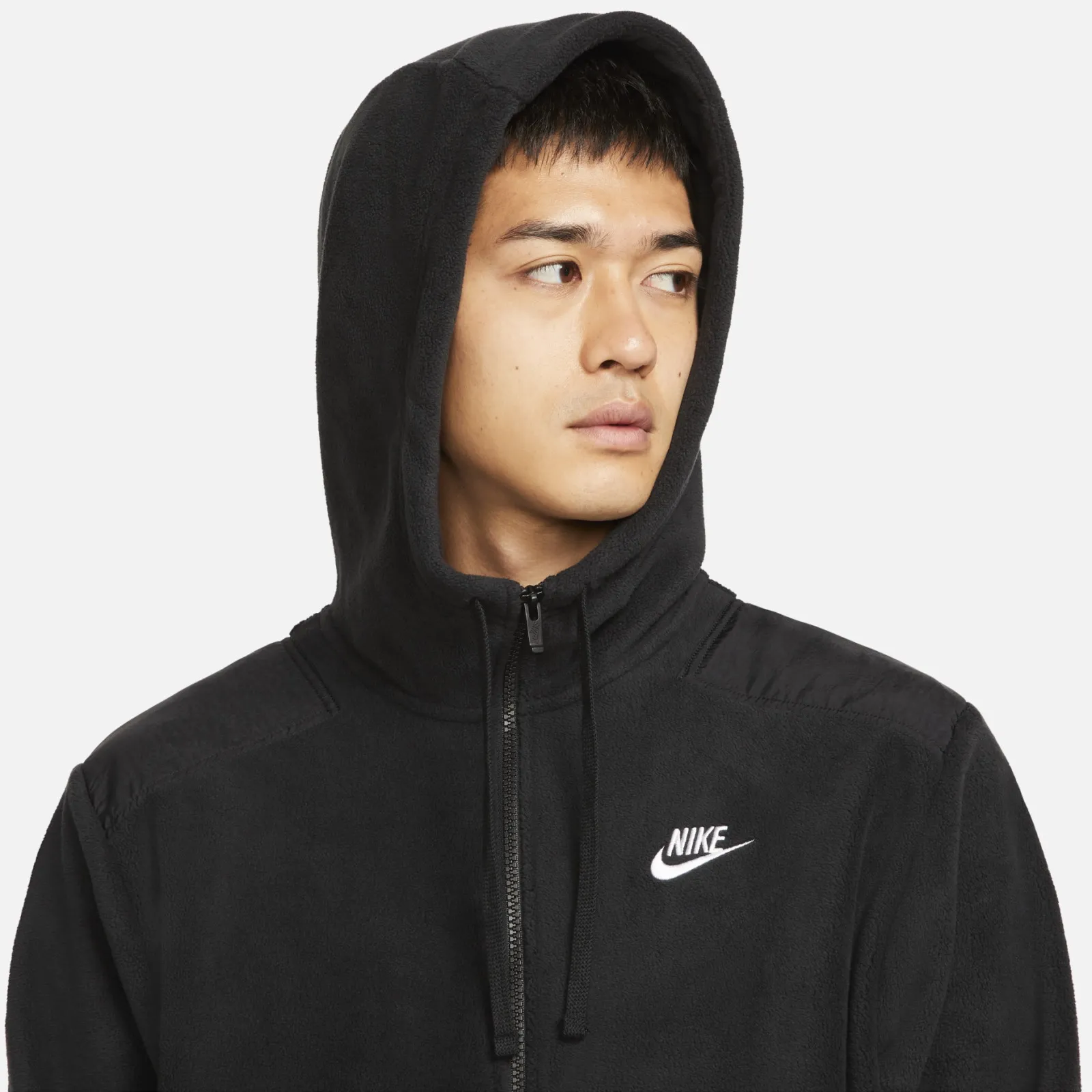 Zip Fleece Hoodie Black фото