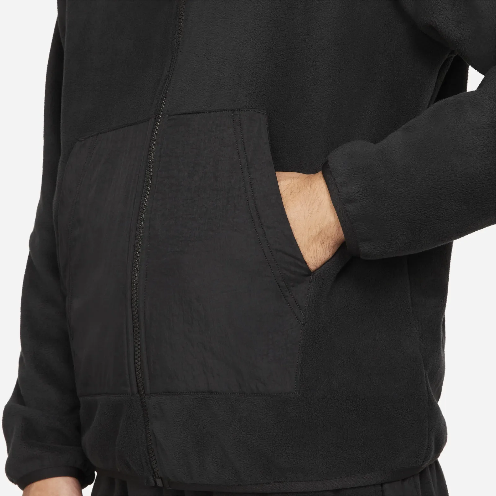 Zip Fleece Hoodie Black фото