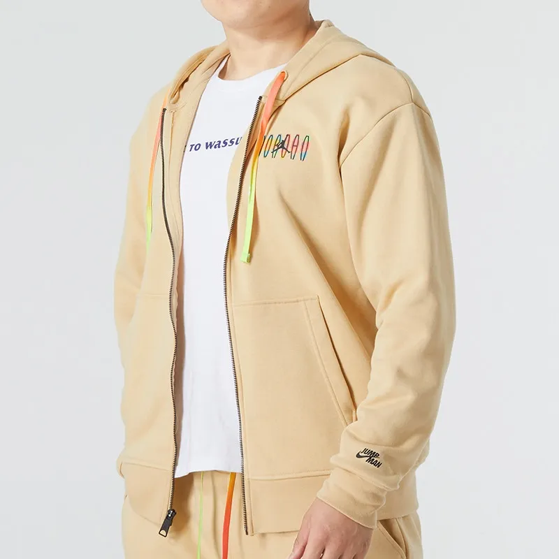 Zip Kangaroo Hoodie Beige фото