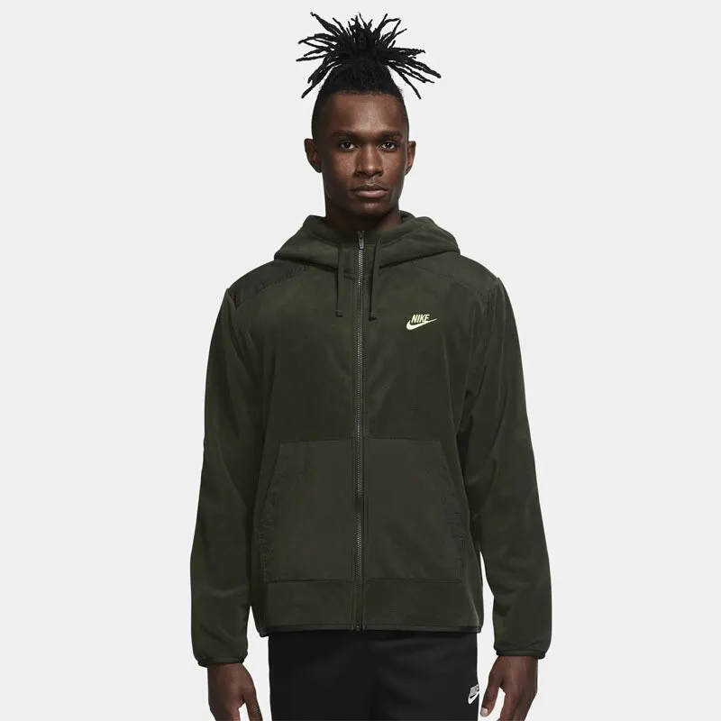Essential Zip Kangaroo Hoodie Army Green