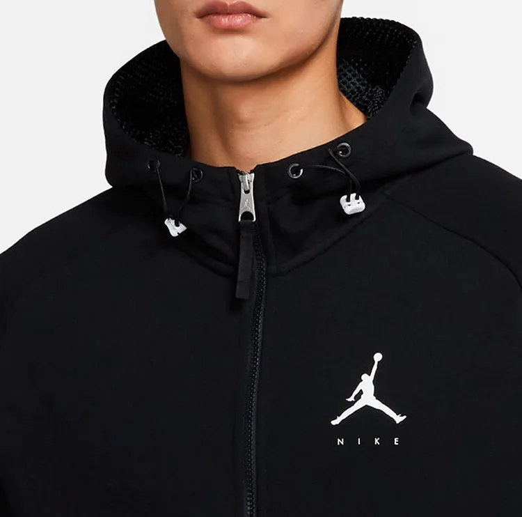 Zip Jump Man Crew Hoodie Black фото
