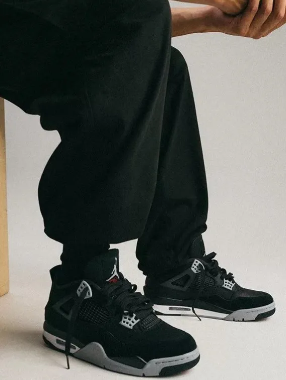 Air Jordan 4 Black Canvas фото