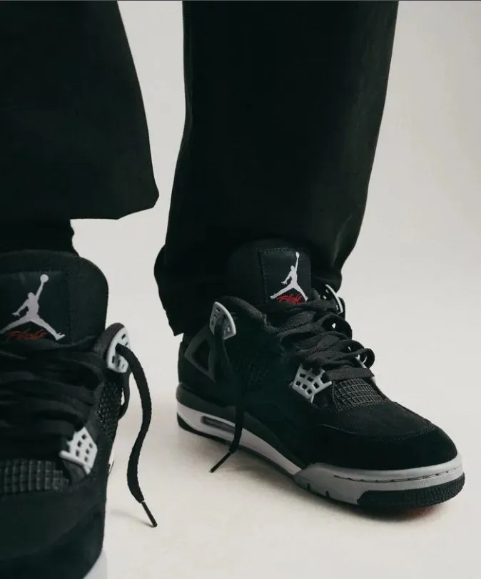 Air Jordan 4 Black Canvas фото