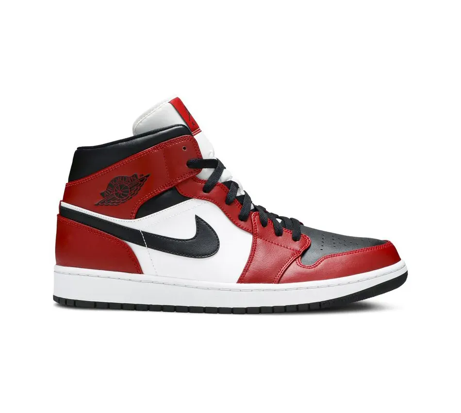 Высокие кроссовки Air Jordan 1 Mid 'Chicago Black Toe' (2020) (Красный) Унисекс