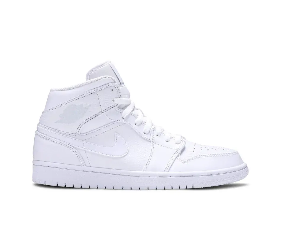 Высокие кроссовки Air Jordan Air Jordan 1 Mid Triple White (Белый) Унисекс