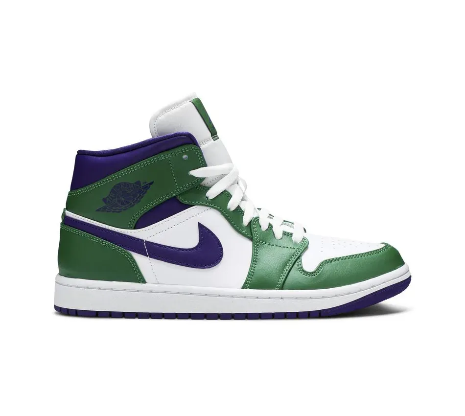 Кроссовки Air Jordan 1 Mid Incredible Hulk (2020) (Зелёный) Унисекс
