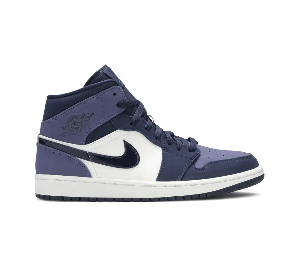 Высокие кроссовки Air Jordan 1 Mid Sanded Purple (2019) (Синий) Унисекс