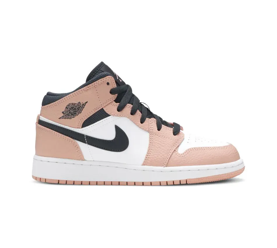 Высокие кроссовки Air Jordan 1 Mid Pink Quartz GS (Розовый) Женский