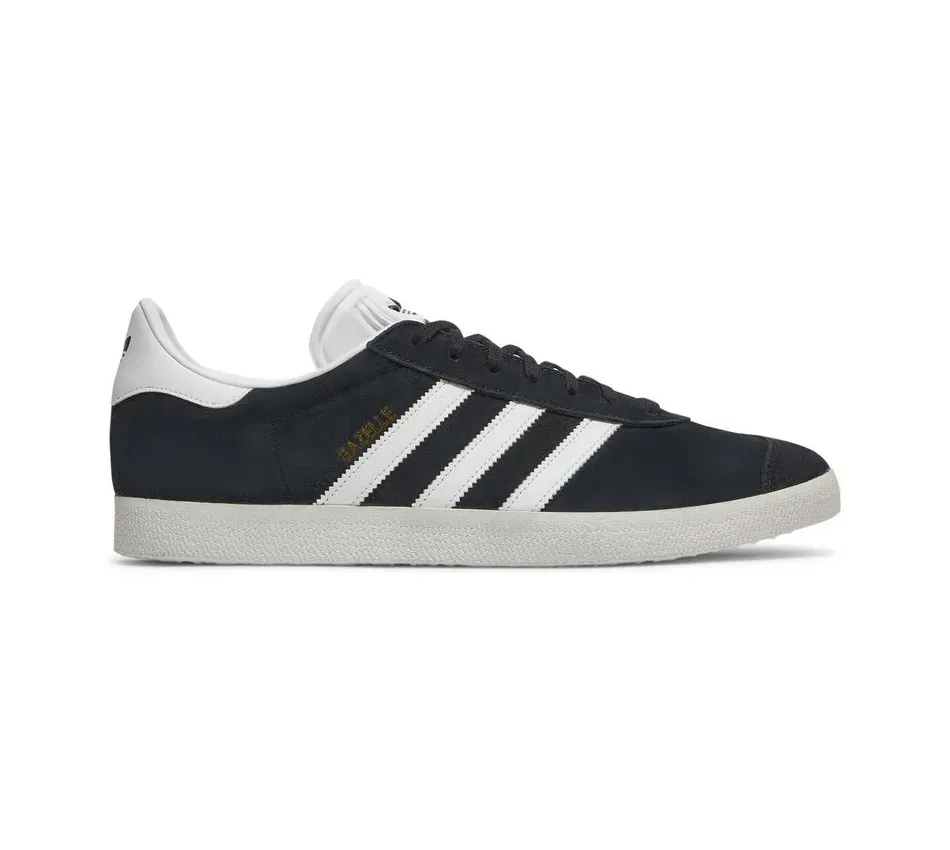 Низкие кроссовки Adidas Gazelle "Cblack/White/Goldmt" (Чёрный) Унисекс