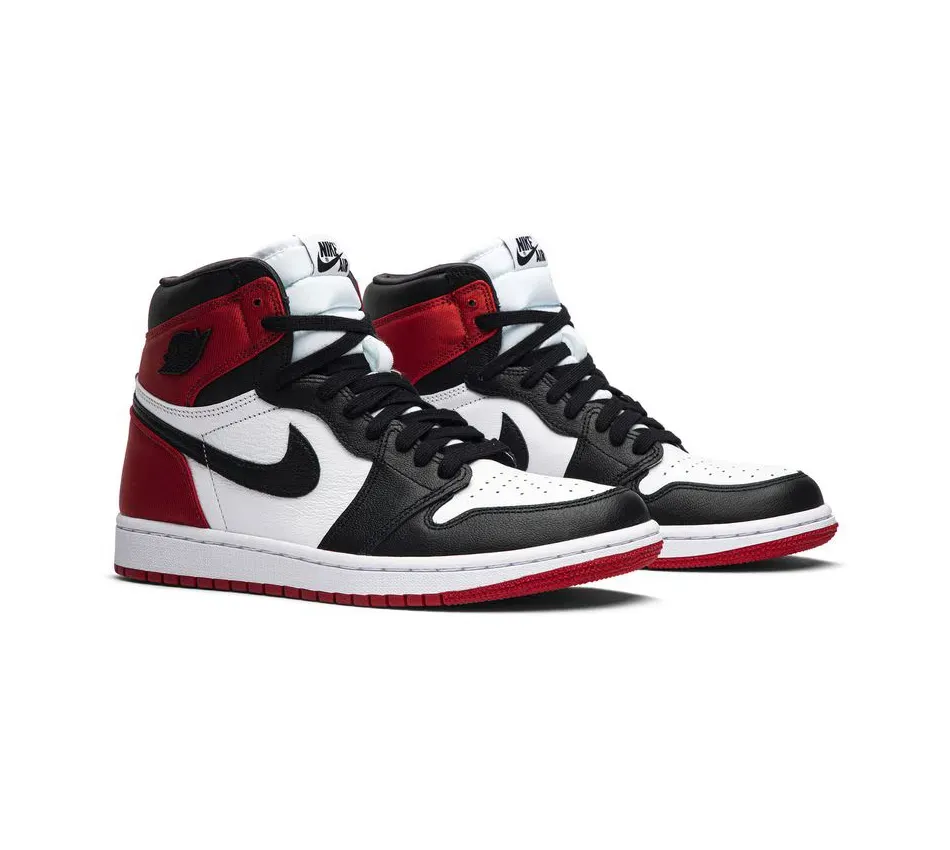 Air Jordan 1 High Womens Nike AJ I 1 Retro High 'Satin Black Toe' (2019) фото