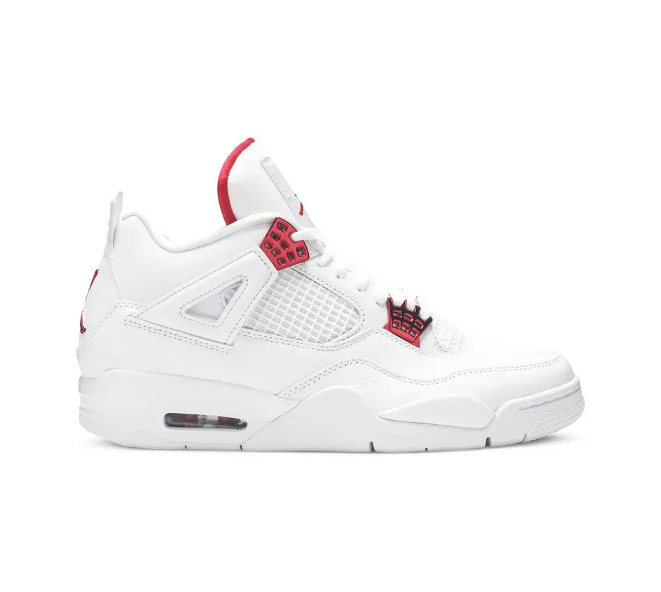 Высокие кроссовки Air Jordan 4 Metallic Red (2020) (Белый) Мужской