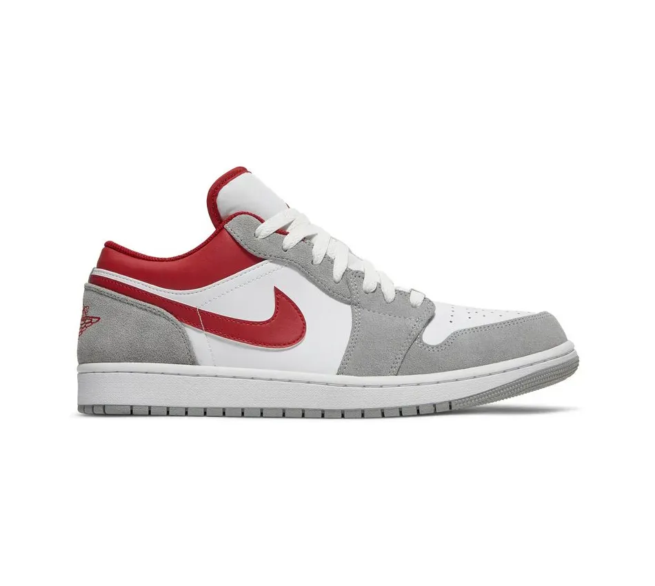Низкие кроссовки Air Jordan 1 Low Light Smoke Grey Gym Red (Серый) Унисекс
