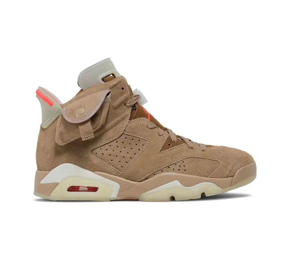 Высокие кроссовки Air Jordan 6 Travis Scott British Khaki (Коричневый) Мужской