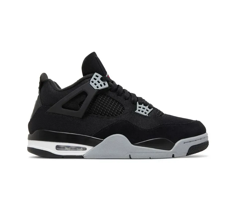 Высокие кроссовки Air Jordan 4 Black Canvas (Чёрный) Унисекс