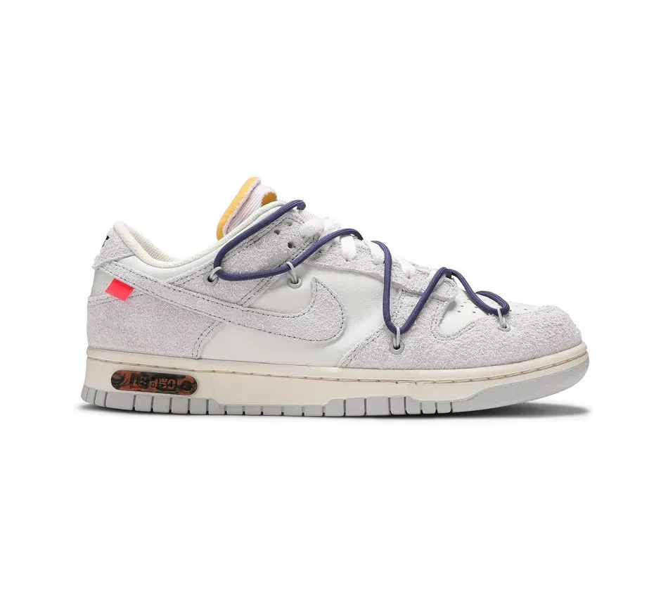 Кроссовки Nike Off White X Dunk Low Lot 18 Of 50 (Серый) Унисекс