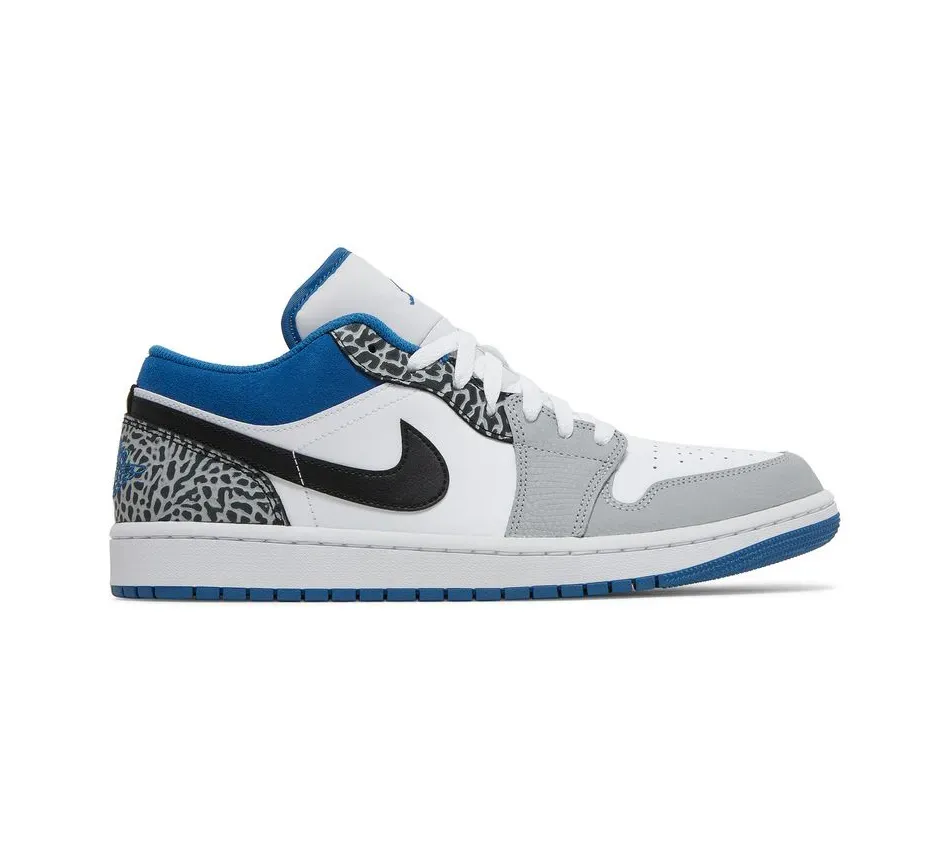 Низкие кроссовки Air Jordan 1 Low True Blue (Серый) Унисекс