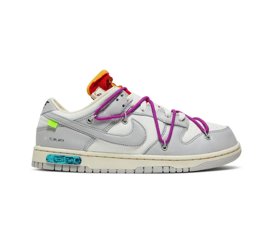 Кроссовки Nike Off White X Dunk Low Lot 45 Of 50 (Серый) Унисекс