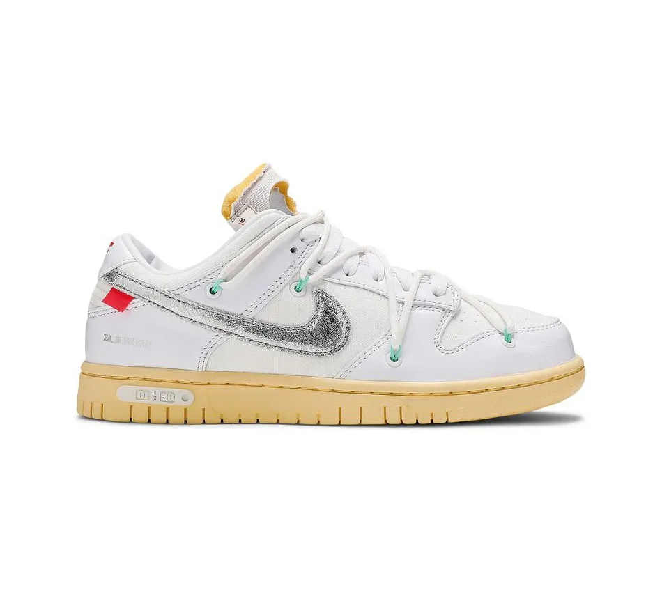 Кроссовки Nike Off White X Dunk Low Lot 01 Of 50 (Белый) Унисекс