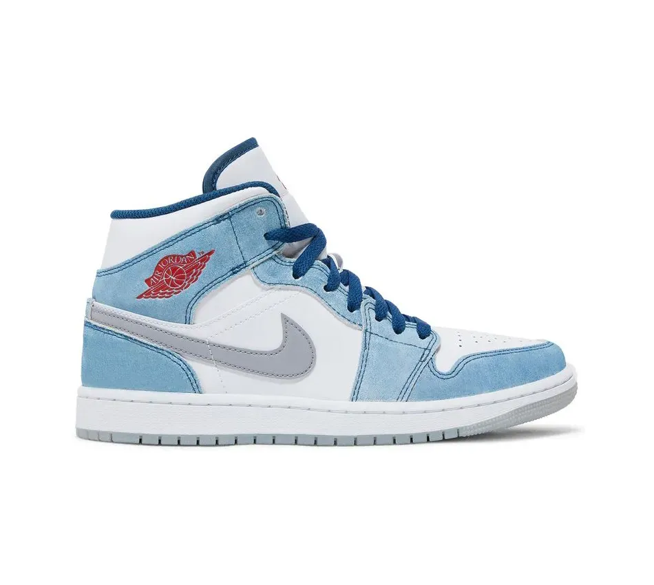 Низкие кроссовки Air Jordan Air Jordan 1 Mid SE French Blue (Голубой) Мужской