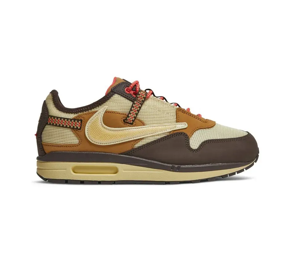 Низкие кроссовки Nike Air Max 1 Travis Scott X Baroque Brown (Коричневый) Унисекс