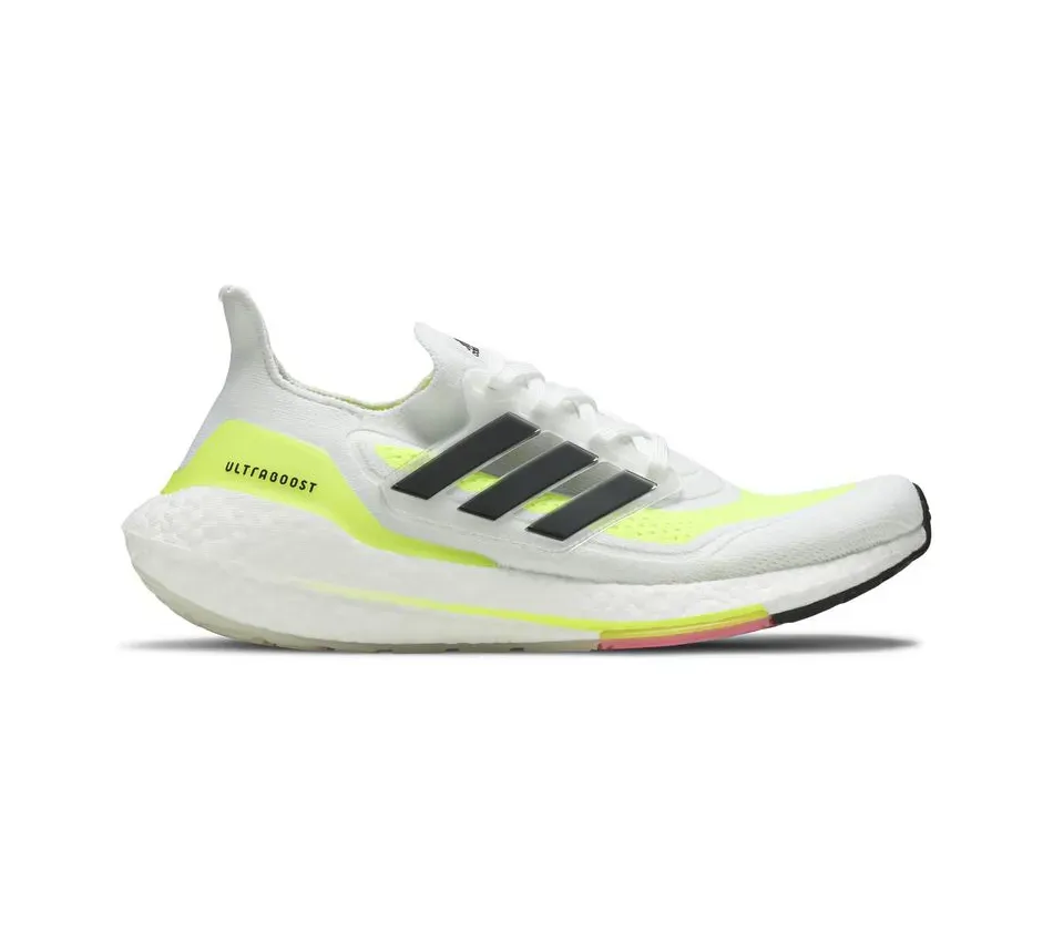 Ultra Boost 21 White Solar Yellow