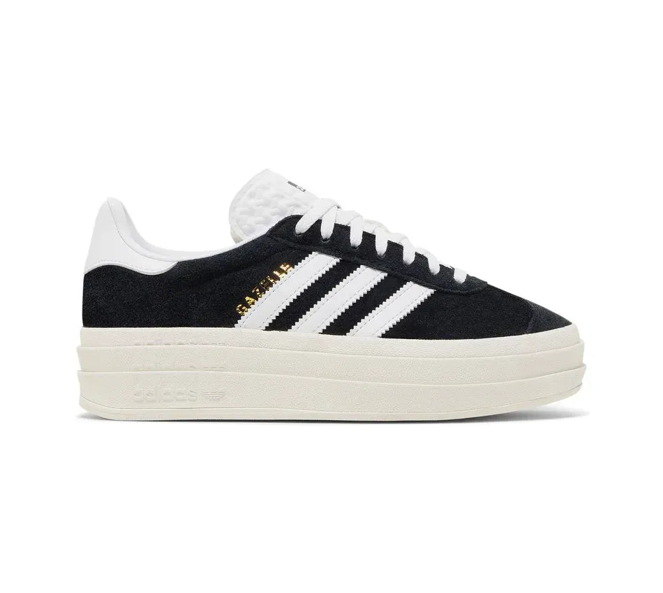 Низкие кроссовки Adidas Gazelle Bold Black White (Чёрный) Женский