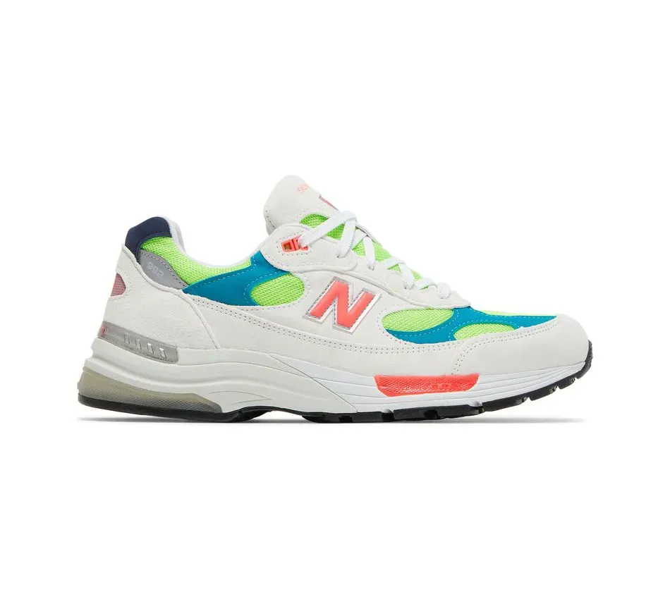 Кроссовки New Balance 992 White Neon Cyan (Белый) Унисекс