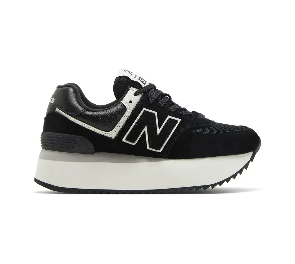 Низкие кроссовки New Balance 574 Black White (Чёрный) Женский